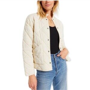 Kensie Cream Quilted Jacket Size Small